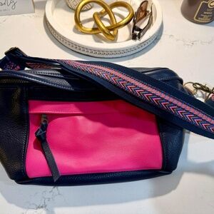 Pink and Blue Women's Sling Bag